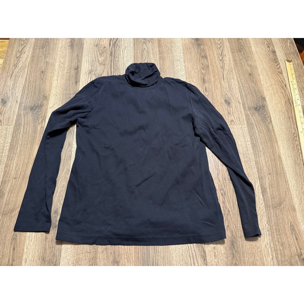 Croft & Barrow Shirt Women Size M Black Shirt Long Sleeve Cotton Turtleneck
